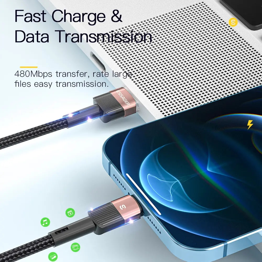 2.4A USB-A to Lightning Fast Charge Cable | Nylon Braided | iPhone & iPad