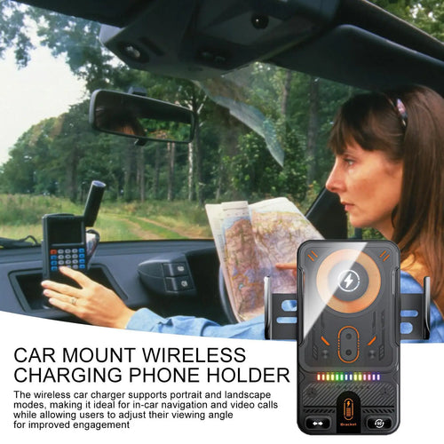15W Wireless Car Charger Mount — Auto-Clamp, 360° Rotation & Air Vent Grip