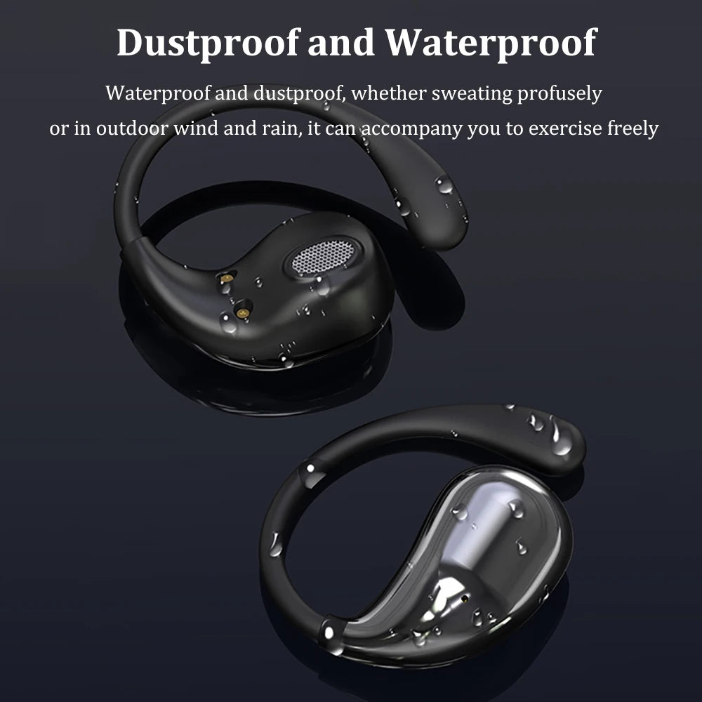 Bluetooth 5.4 Ear Hook Earbuds – HiFi Stereo, ANC, LED Display, Touch Control