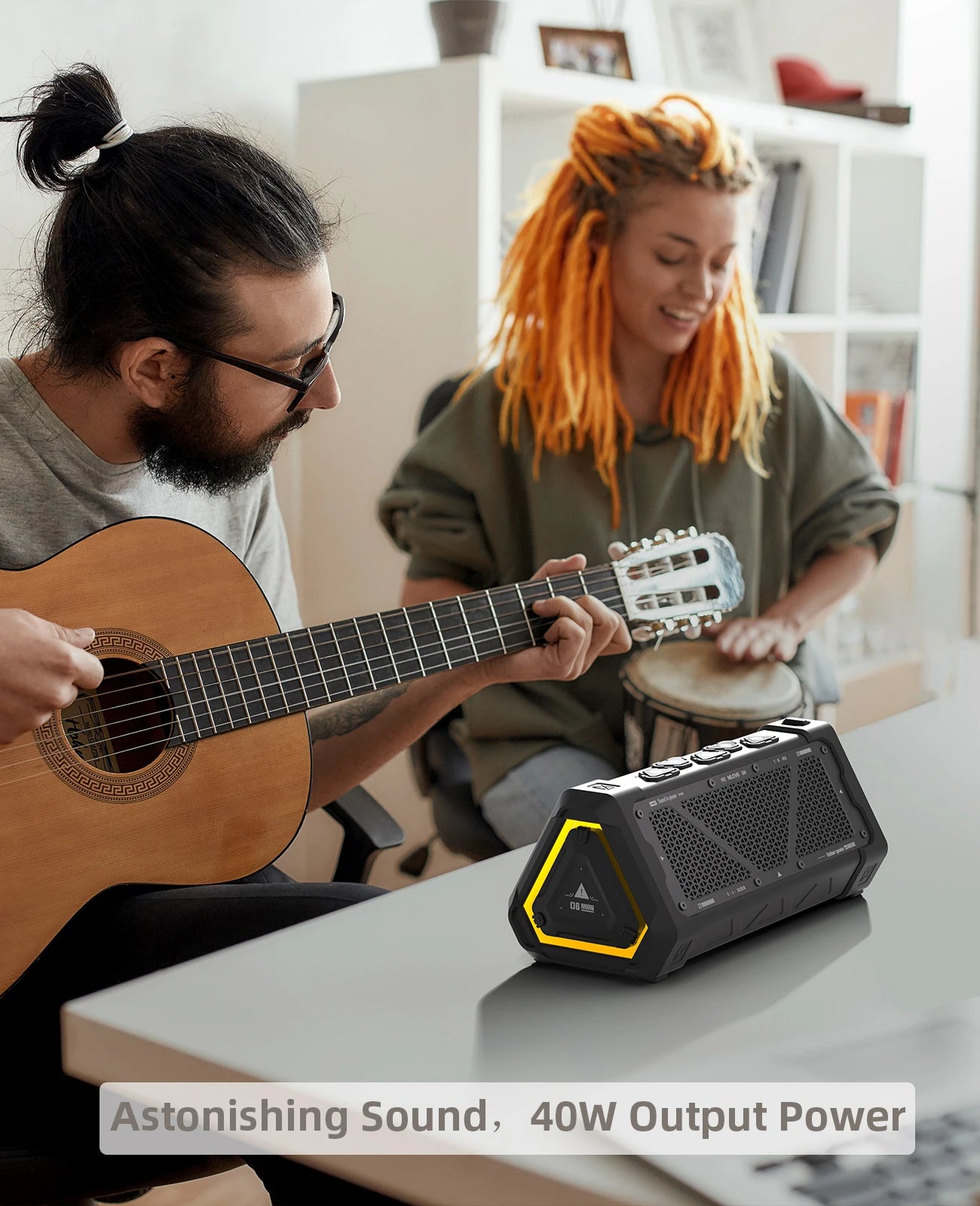 40W Outdoor Bluetooth Speaker – IPX7 Waterproof, RGB Lights, TWS, Micro SD, 12H Playtime