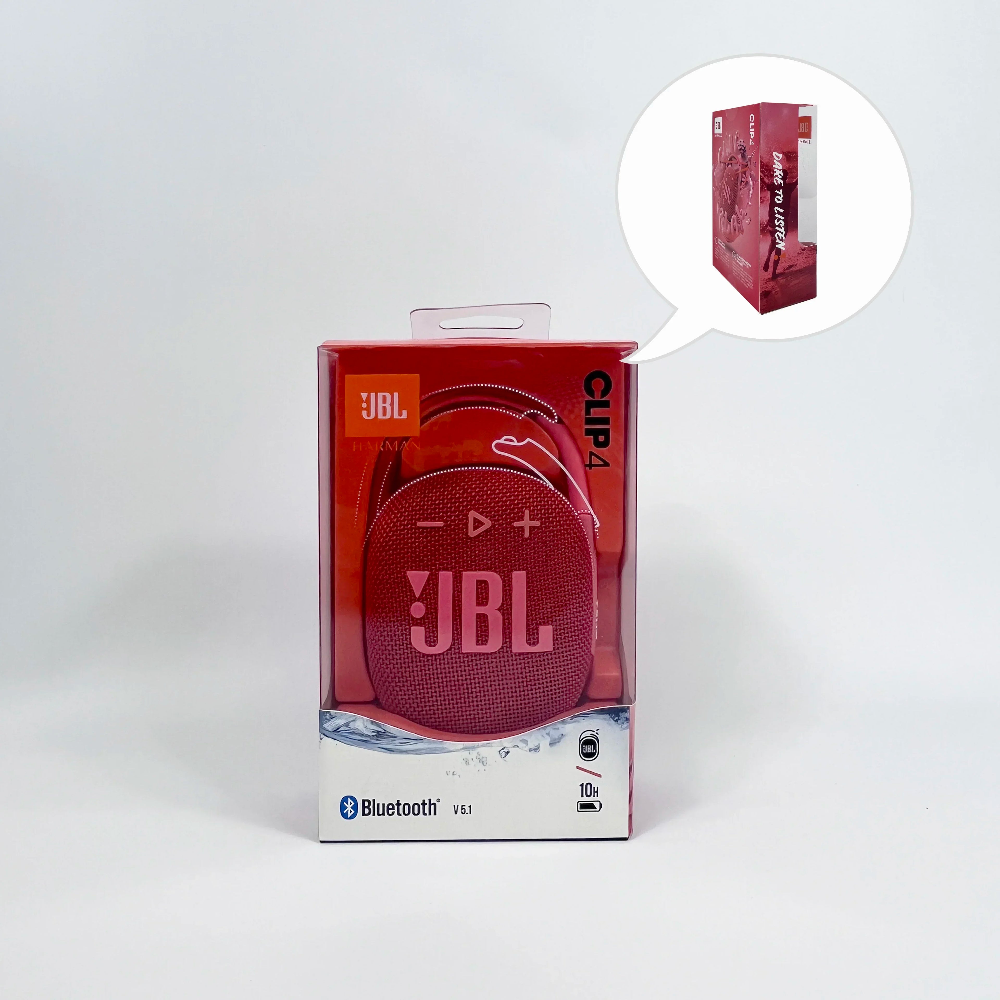 JBL Clip 4 Mini Bluetooth Speaker – IP67 Waterproof, Carabiner Clip, 10H Playtime