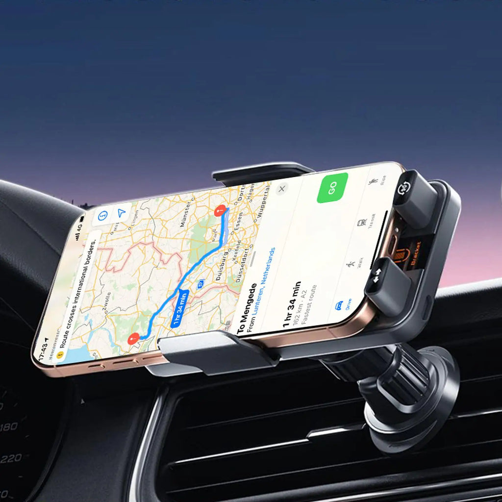 15W Wireless Car Charger Mount — Auto-Clamp, 360° Rotation & Air Vent Grip