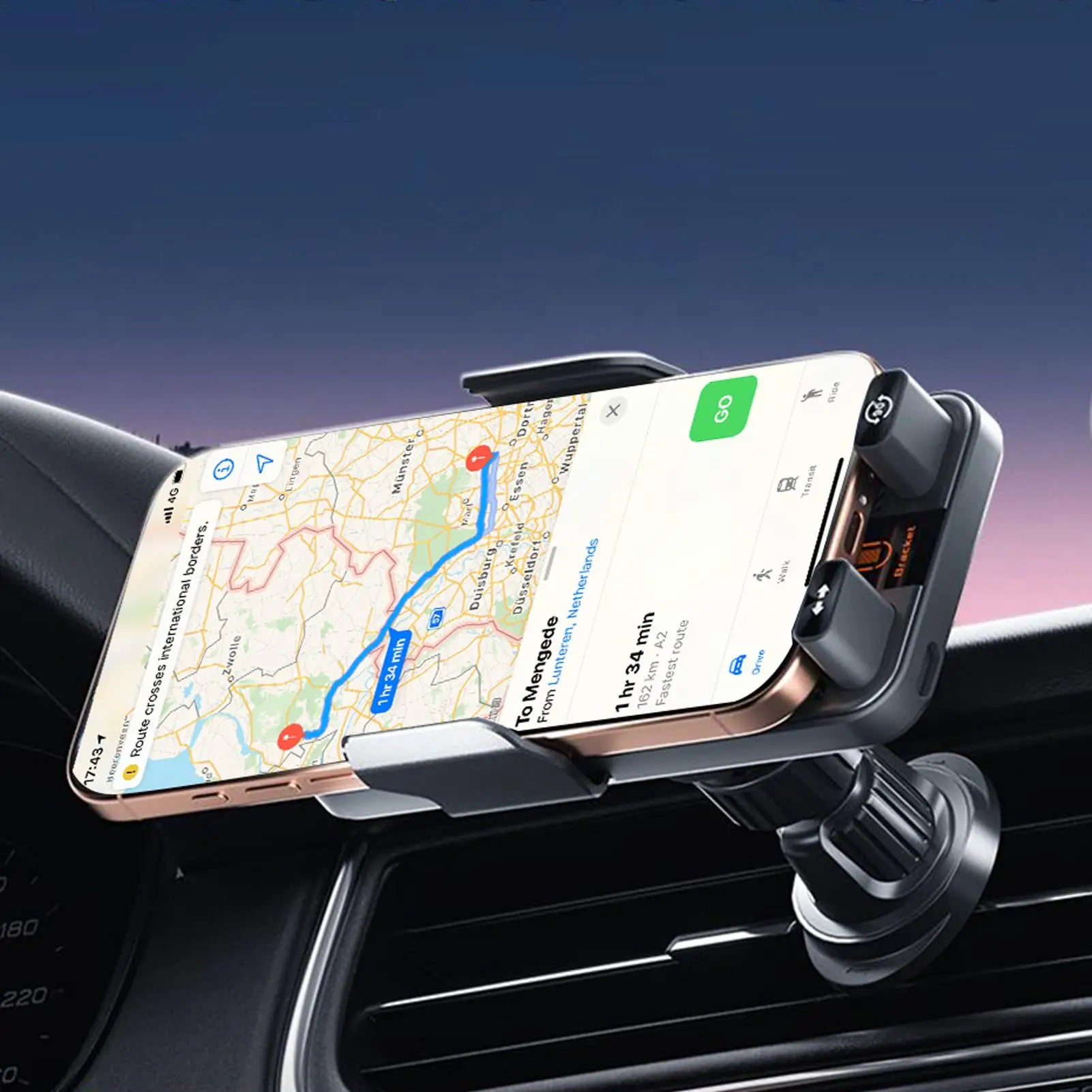 15W Wireless Car Charger Mount — Auto-Clamp, 360° Rotation & Air Vent Grip