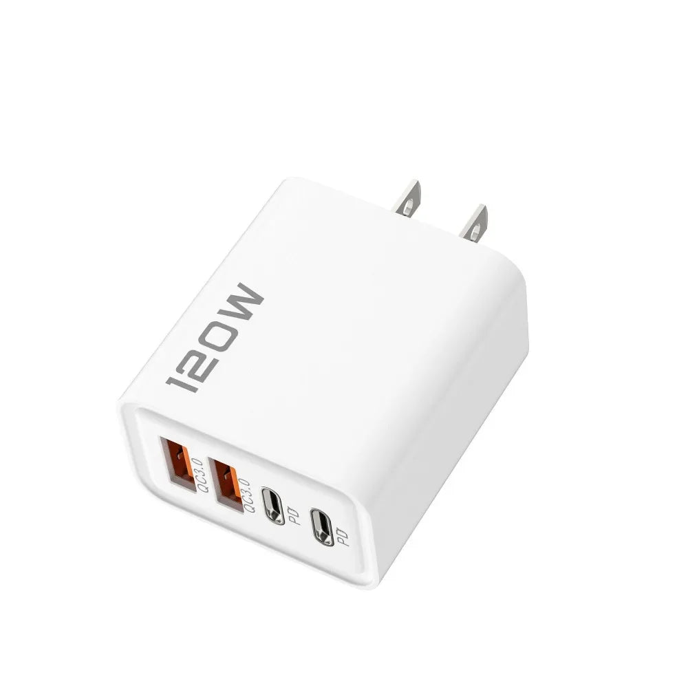 120W 4-Port USB-C Fast Charger | USB-C & USB-A | US, EU & UK Plug
