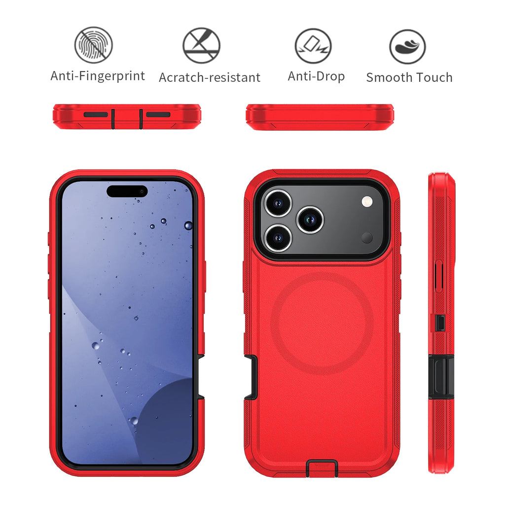 MagSafe Armor Shockproof Case — iPhone 11 to 17 Series (Air, Plus, Pro, Pro Max)