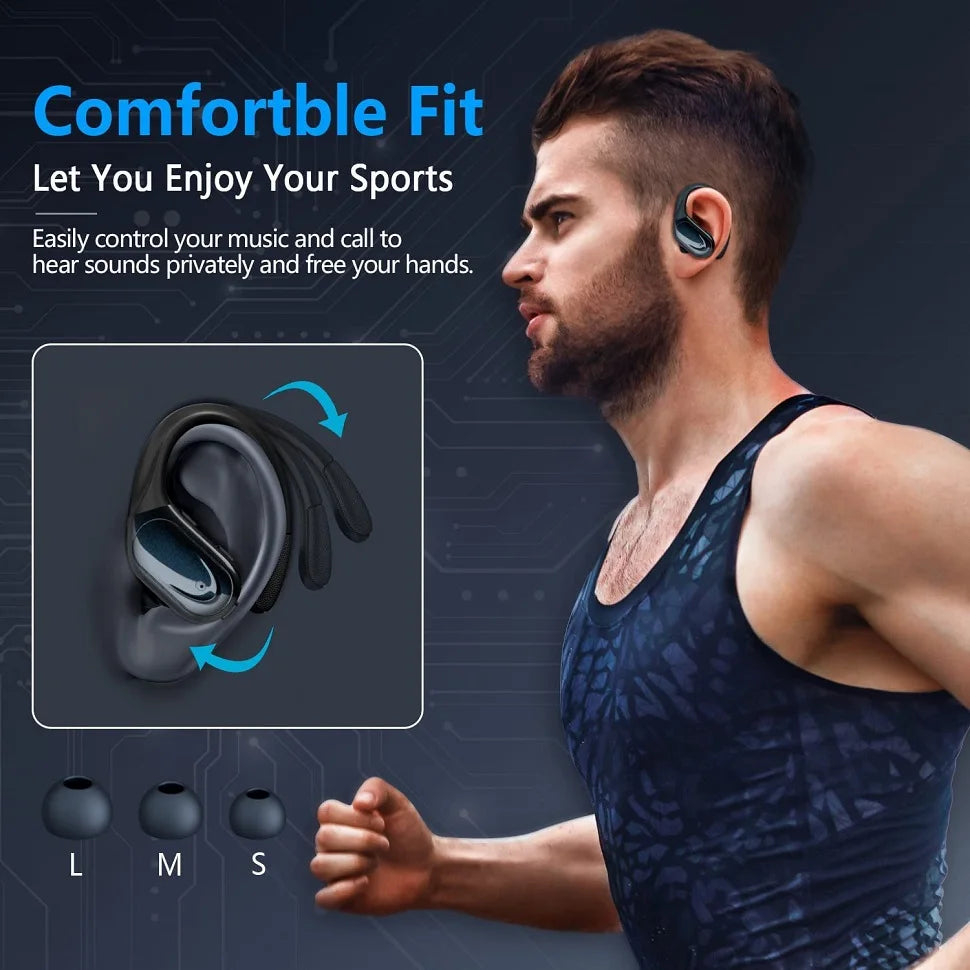 Bluetooth 5.3 Sport Earphones – TWS Earhook Headset with Mic, IPX6 Waterproof