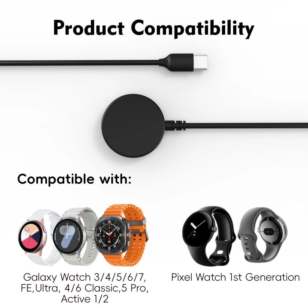 Samsung Galaxy Watch Magnetic Wireless Charger — USB-A & USB-C