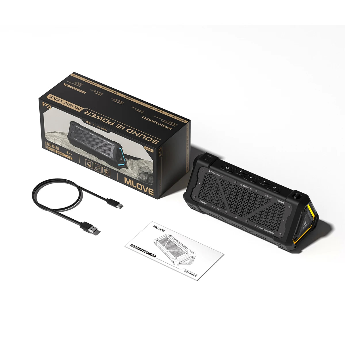 40W Outdoor Bluetooth Speaker – IPX7 Waterproof, RGB Lights, TWS, Micro SD, 12H Playtime